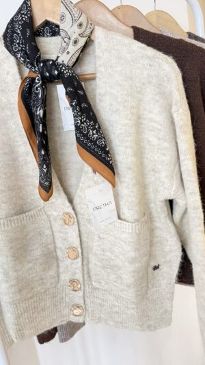 CARDIGAN BRUME - Gris topo